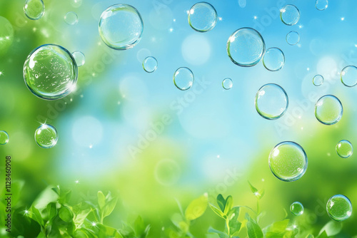Green Bubbles Background