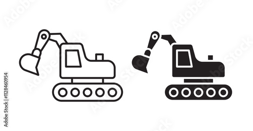 Excavator Icon set. vector illustration set