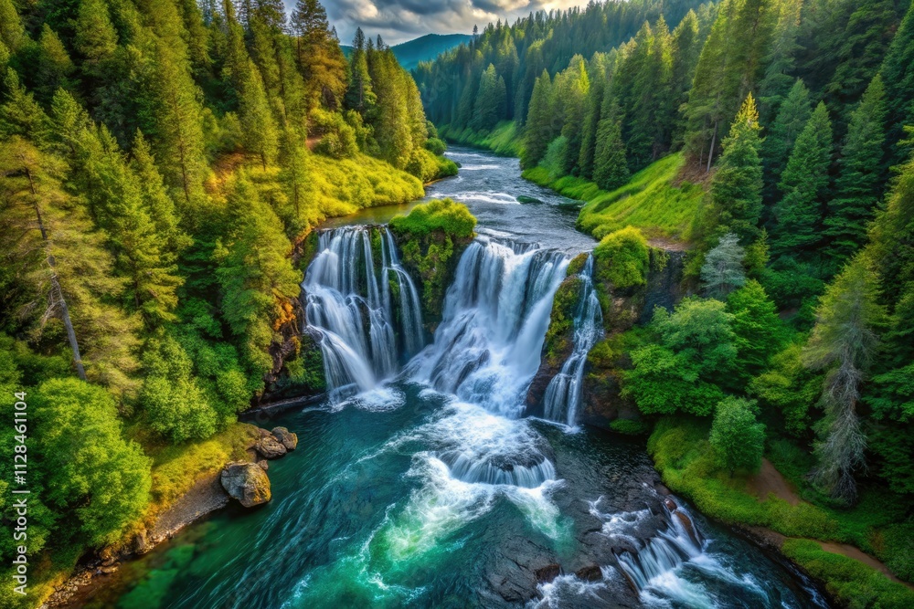 Steelhead Falls Oregon Waterfall Aerial Photography - Stunning Cascade Views, Majestic Nature, Pacific Northwest Landscape Steelhead Falls Oregon Waterfall Aerial Photography - Stunning Cascade Views, Majestic Nature, Pacific Northwest Landscape