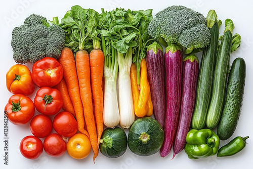 mixed vegetables on white b...