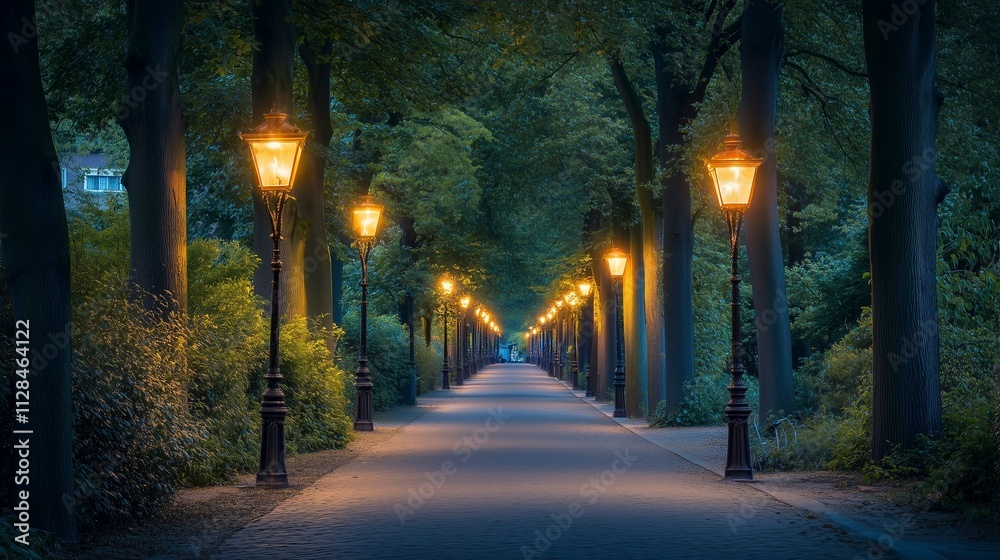 Lantern-Lit Pathway Through the Trees Lantern-Lit Pathway Through the Trees