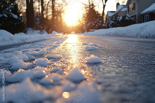 Salt On Road At Winter