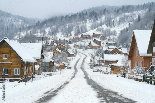 Russian Village In Winter
