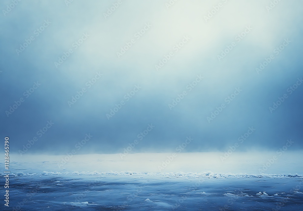 Fototapeta premium A light blue, frozen background with ice crystals