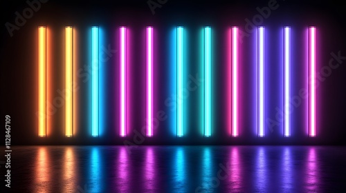 neon led tubes on a dark background