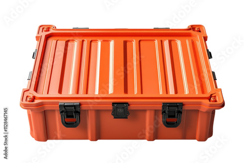 Bright orange storage case ideal for travel, equipment, or outdoor activities in any setting