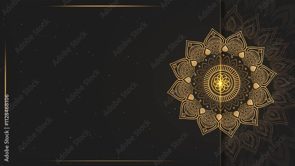 Abstract Luxury frame mandala art 4k video footage, Floral vintage decorative element's, Mandala animation Indian Wedding Invitation Card. decorative. Yoga, Wedding, and Ramadan Arabic Islamic 4K 3D