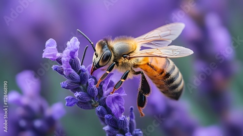 Beautiful colorful summer spring natural flower background. Bees working on a bright sunny day with beautiful bokeh	
