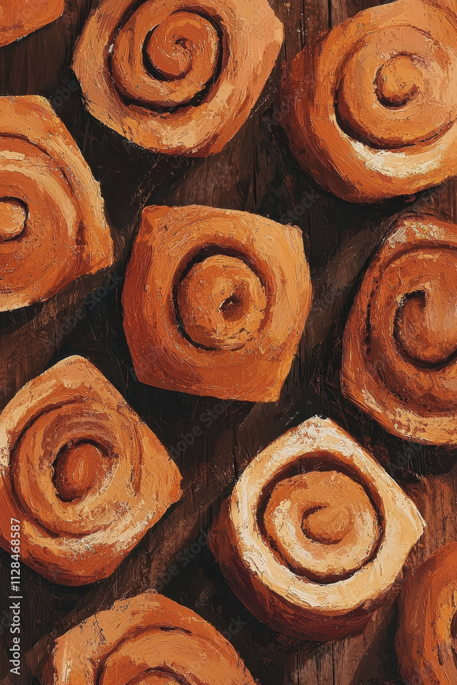 Deliciously Swirled Cinnamon Buns: A Tempting Array of Freshly Baked Pastries for the Perfect Sweet Indulgence Moment
