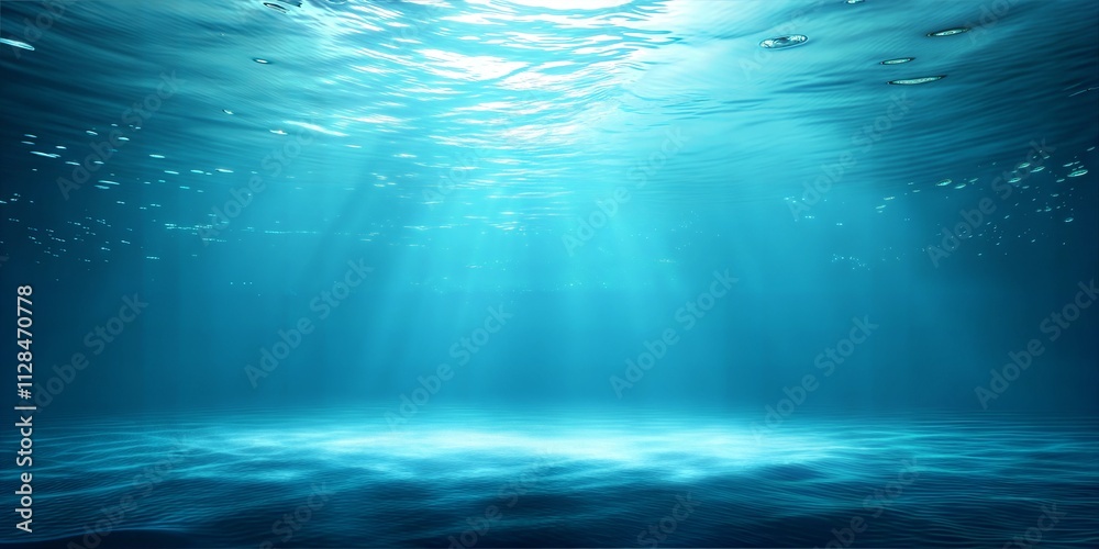 Ethereal Underwater Scene with Light Rays and Space Ethereal Underwater Scene with Light Rays and Space