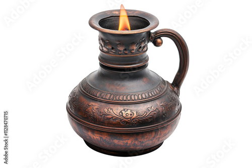 Wallpaper Mural Elegant oil lamp with intricate design in a warm glow illuminating its surroundings Torontodigital.ca