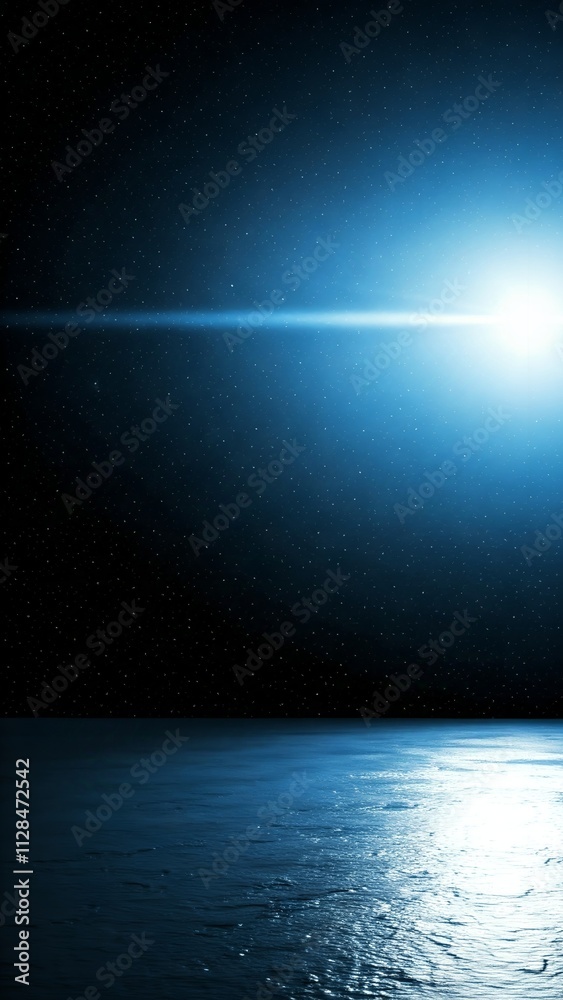 Obraz premium Sunrise horizon over Earth from space with sunlight reflecting off the ocean.