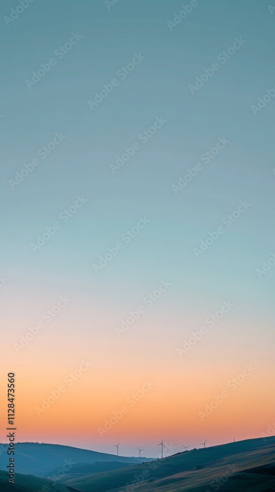 Breathtaking Landscape at Sunrise/Sunset with Windmills Breathtaking Landscape at Sunrise/Sunset with Windmills