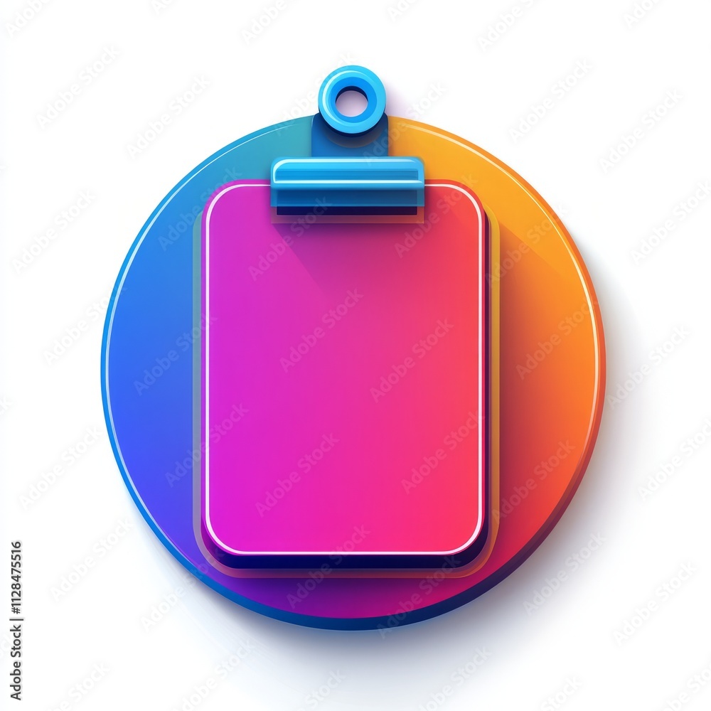 Colorful 3D Clipboard Icon Colorful 3D Clipboard Icon