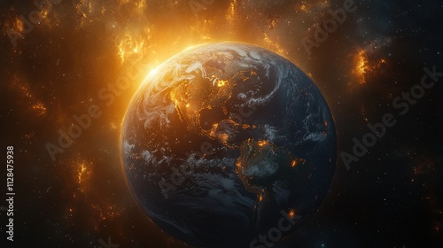 in the beginning god created the heavens and the earth genesis 1 1 colorful space scene