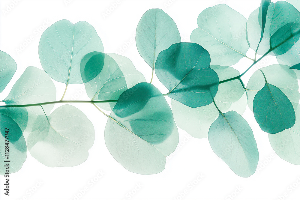 Obraz premium A leafy green plant with a white background. The leaves are very thin and delicate, and the plant appears to be growing in a garden