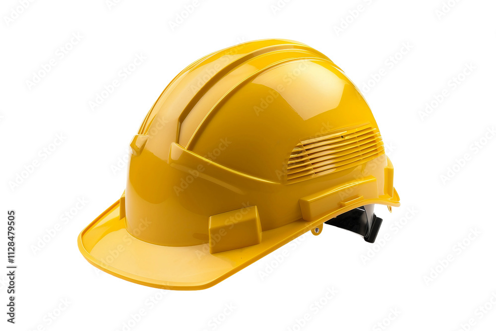 Fototapeta premium Professional-Grade Construction Safety Helmet Isolated on Transparent Background