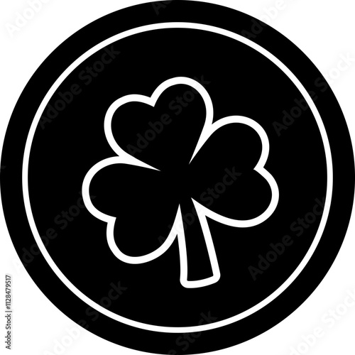 St. patrick's day Gold Coin silhouette vector.
Saint Patrick's Day flat element.
Good for greeting card,poster,banner,leaflet.
Transparent background.