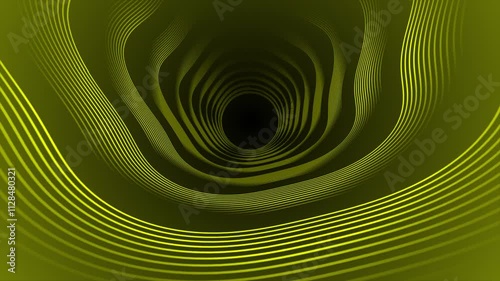 Wallpaper Mural Yellow color multiple wavy lines 3d depth tunnel modern design seamless Loop-able dark geometrical background Torontodigital.ca