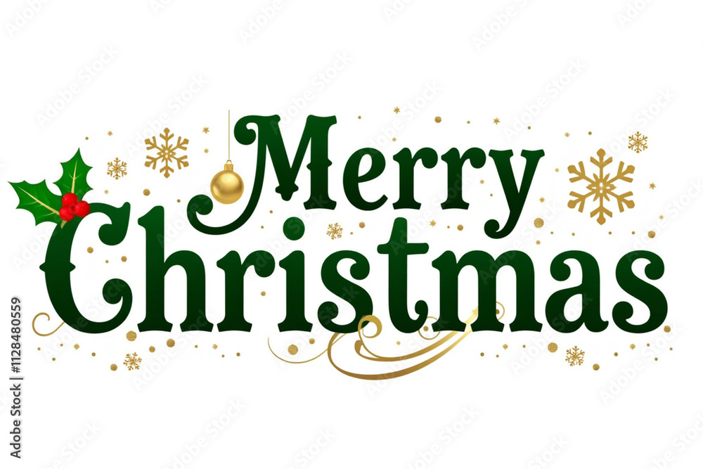 Fototapeta premium merry christmas lettering design