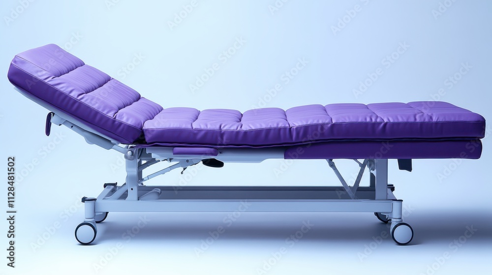 isolated purple medical bed against a white backgroun isolated purple medical bed against a white backgroun