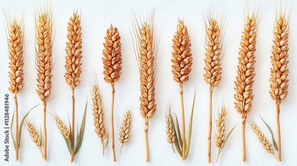 isolated wheat heads or ears on a white background element of the package design with a clipping pat isolated wheat heads or ears on a white background element of the package design with a clipping pat