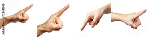 Close up of a human hand pointing a finger to indicate guide or signal a direction choice or focus  Concept of making a decision highlighting an option or communicating an instruction or idea