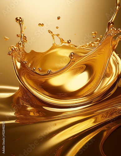 pure gold background with a liquid gold splash in the middle
