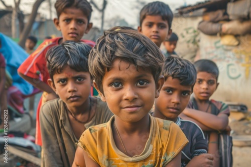 Unidentified Nepali kids in the street