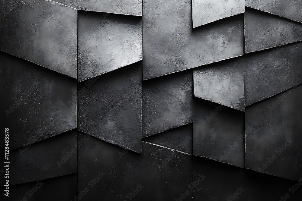 Dark geometric textured wall with modern design