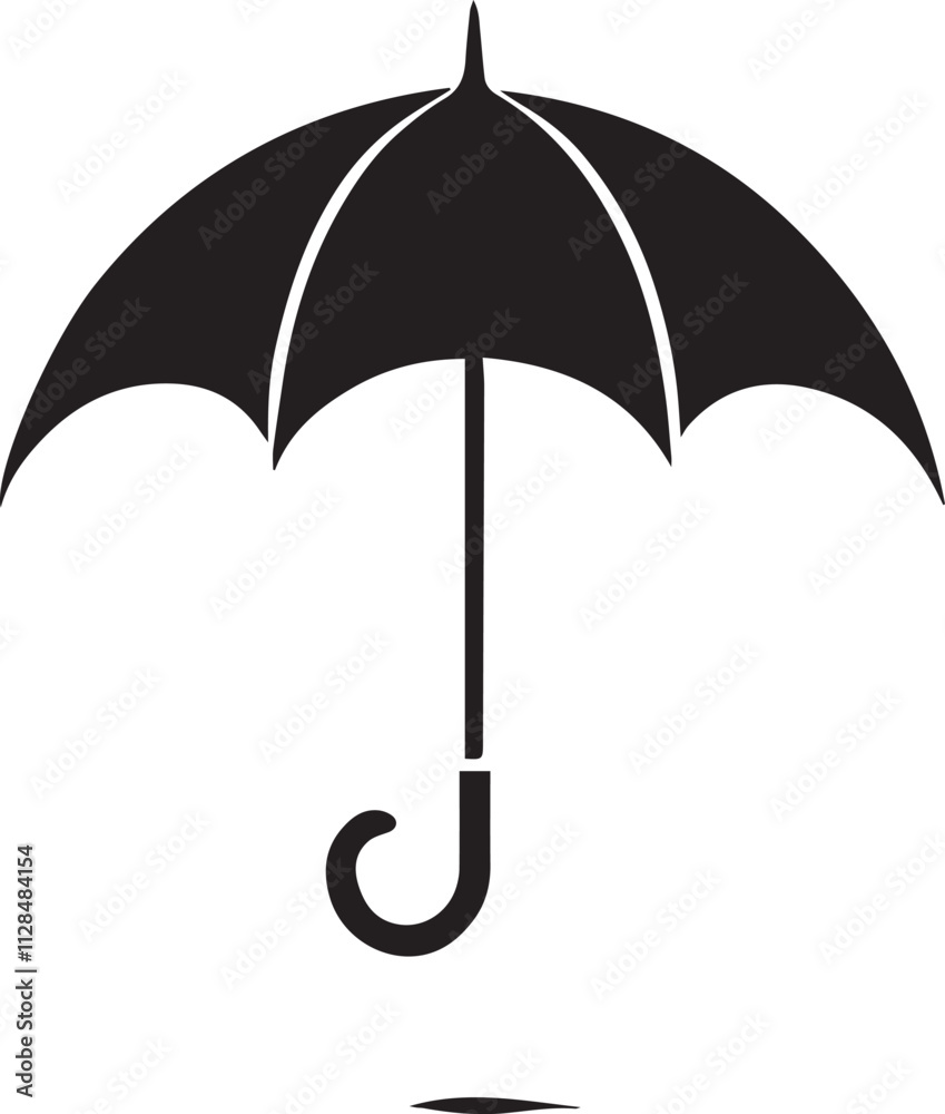 Silhouette of Umbrella with white background