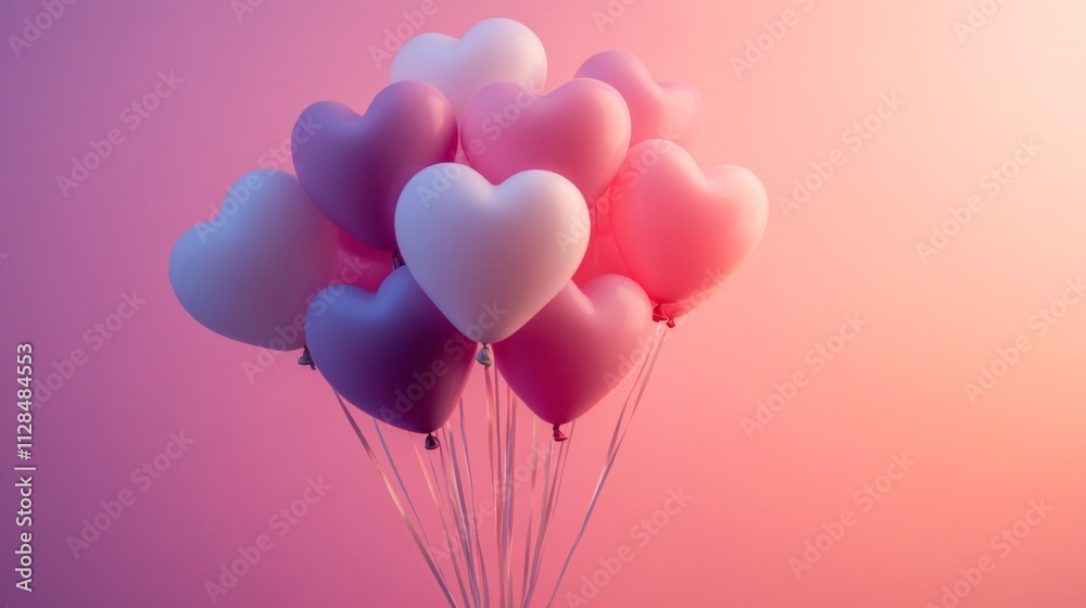 A Bunch Of Heart Shaped Balloons Floating A Bunch Of Heart Shaped Balloons Floating
