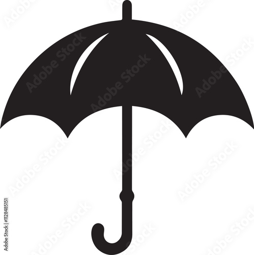 Silhouette of Umbrella with white background 