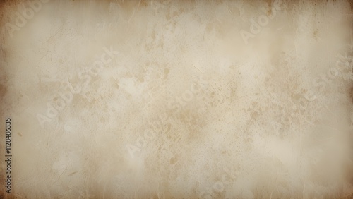 White paper background illustration with soft white vintage or antique distressed texture on borders in light pale white or beige color, Generative AI