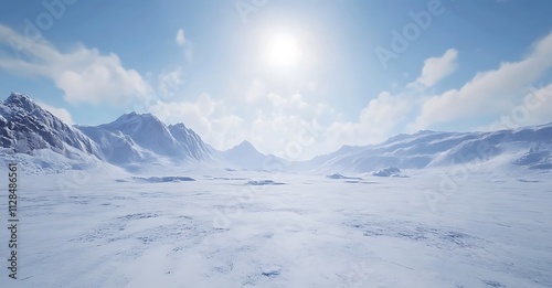 Antarctica, a vast snow-covered landscape winter background
