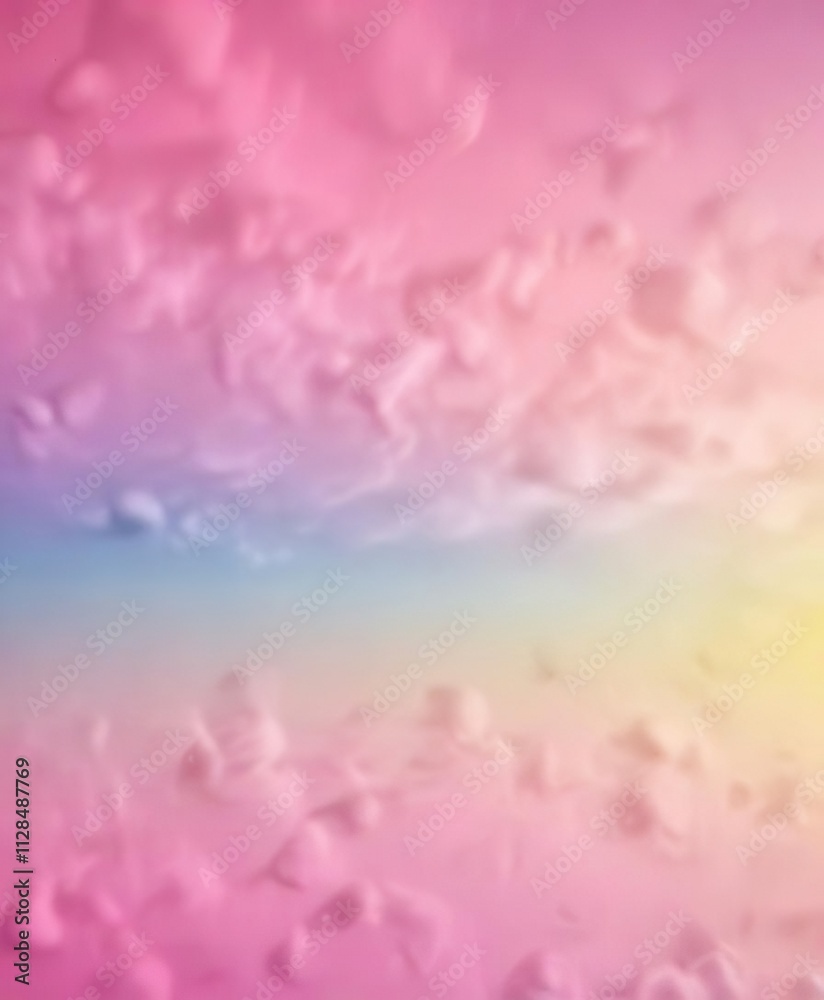 Fototapeta premium Soft focus background with a gradient of pink, blue, and yellow shades, dreamy, blurred
