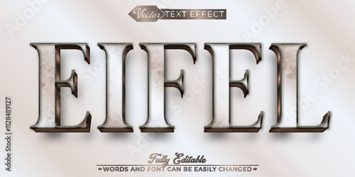 Luxury Paris Eifel Vector Editable Text Effect Template