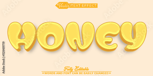 Cartoon Honey Vector Editable Text Effect Template