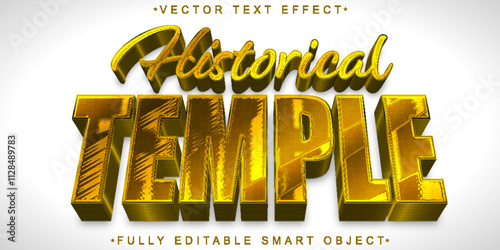 Golden Historical Temple Vector Editable Text Effect Template