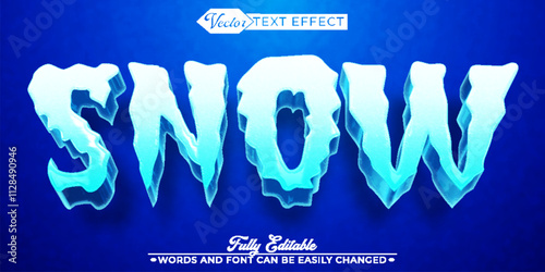 Cartoon Winter Snow Vector Editable Text Effect Template
