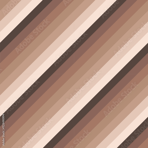 Diagonal rainbow in brown mocha mousse color palette, Seamless repeating vector pattern, brown colors