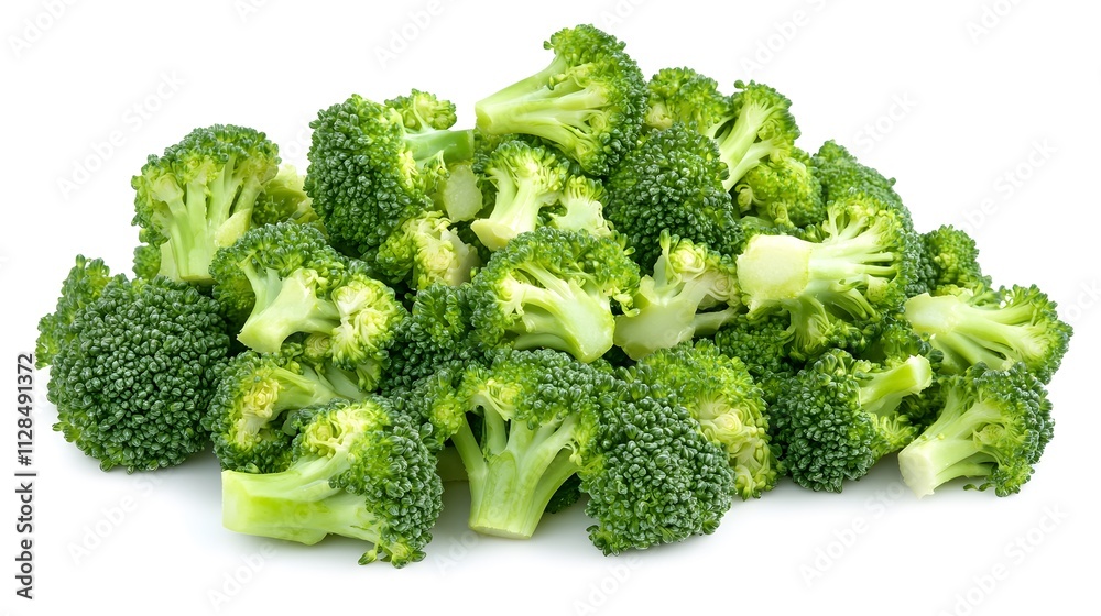 Chopped Broccoli isolated in white background Chopped Broccoli isolated in white background