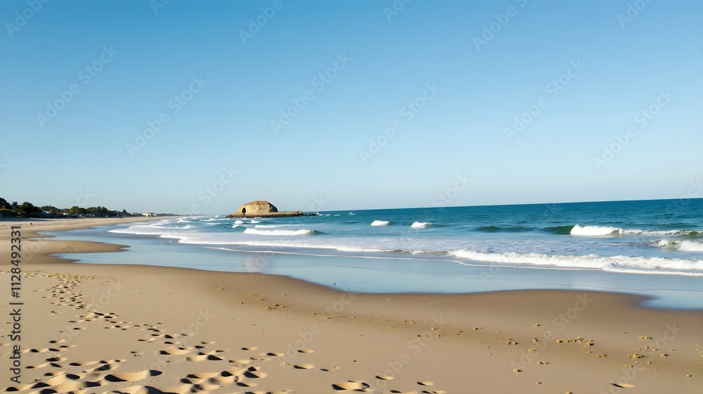 Beach and ocean. Beach and ocean.