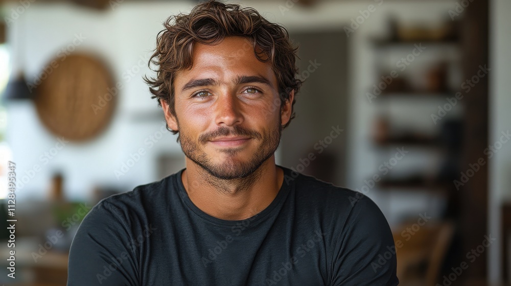 man on a white background with a black t shirt design mocku man on a white background with a black t shirt design mocku
