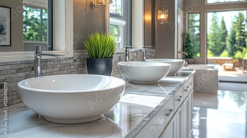 marble countertop in the background of a bathroo photo