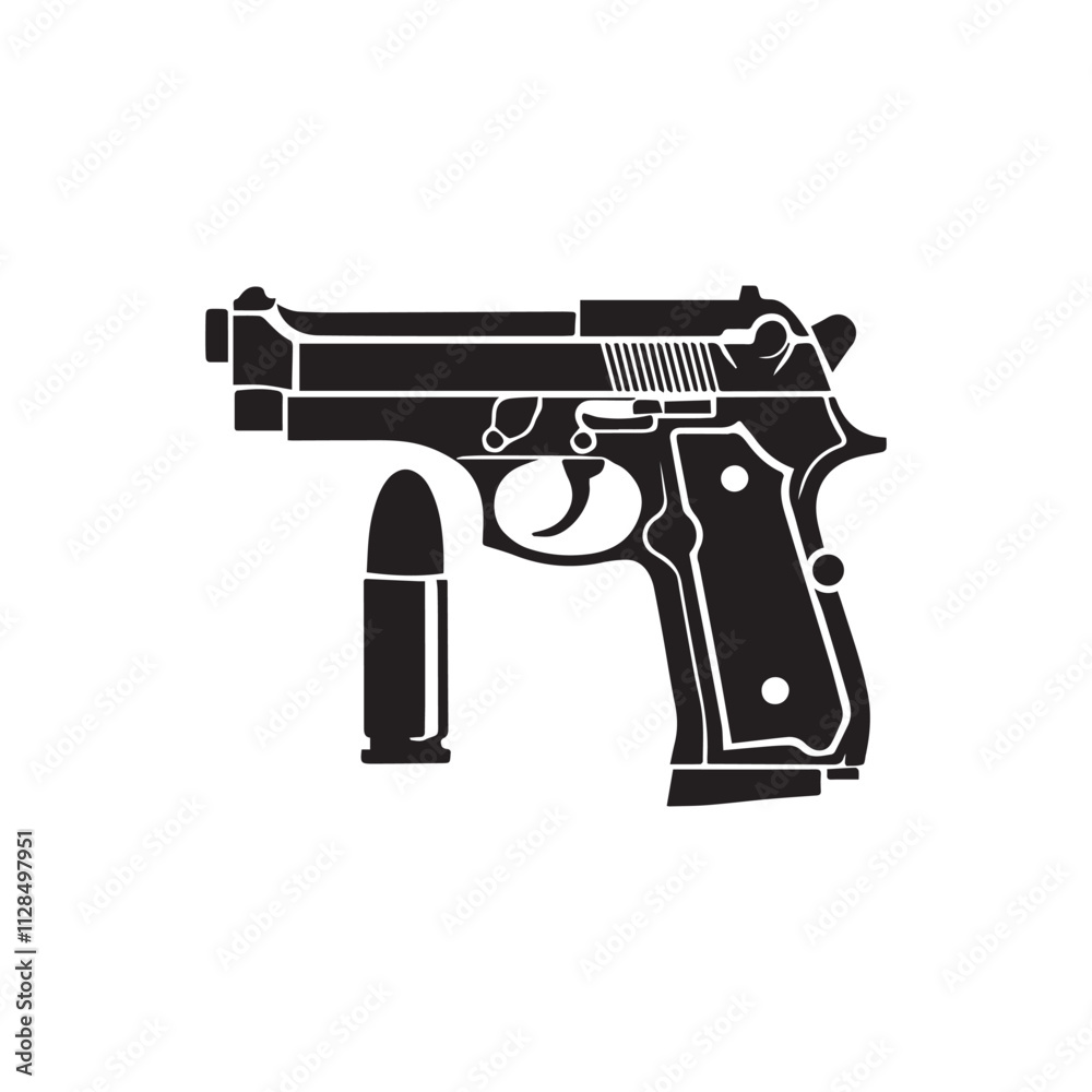 Gun Illustration Vector Illustration Black and White Gun Illustration Vector Illustration Black and White