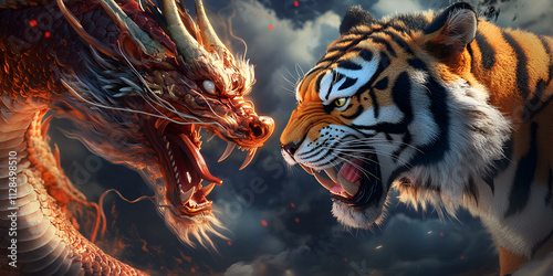 Epic Battle Between Dragon and Tiger