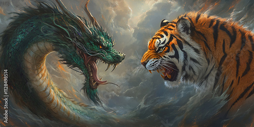 Epic Battle Between Dragon and Tiger