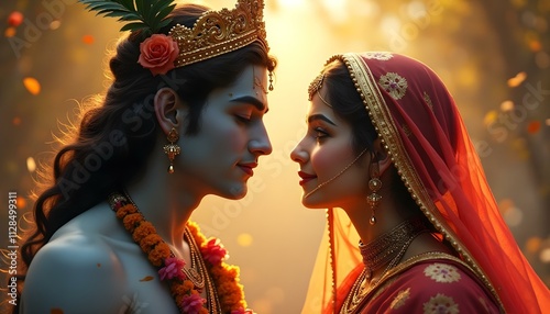 The creator of Love: Lord Krishna and Radha Rani in lovely mood.