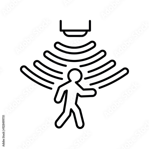 Motion detection black line icon